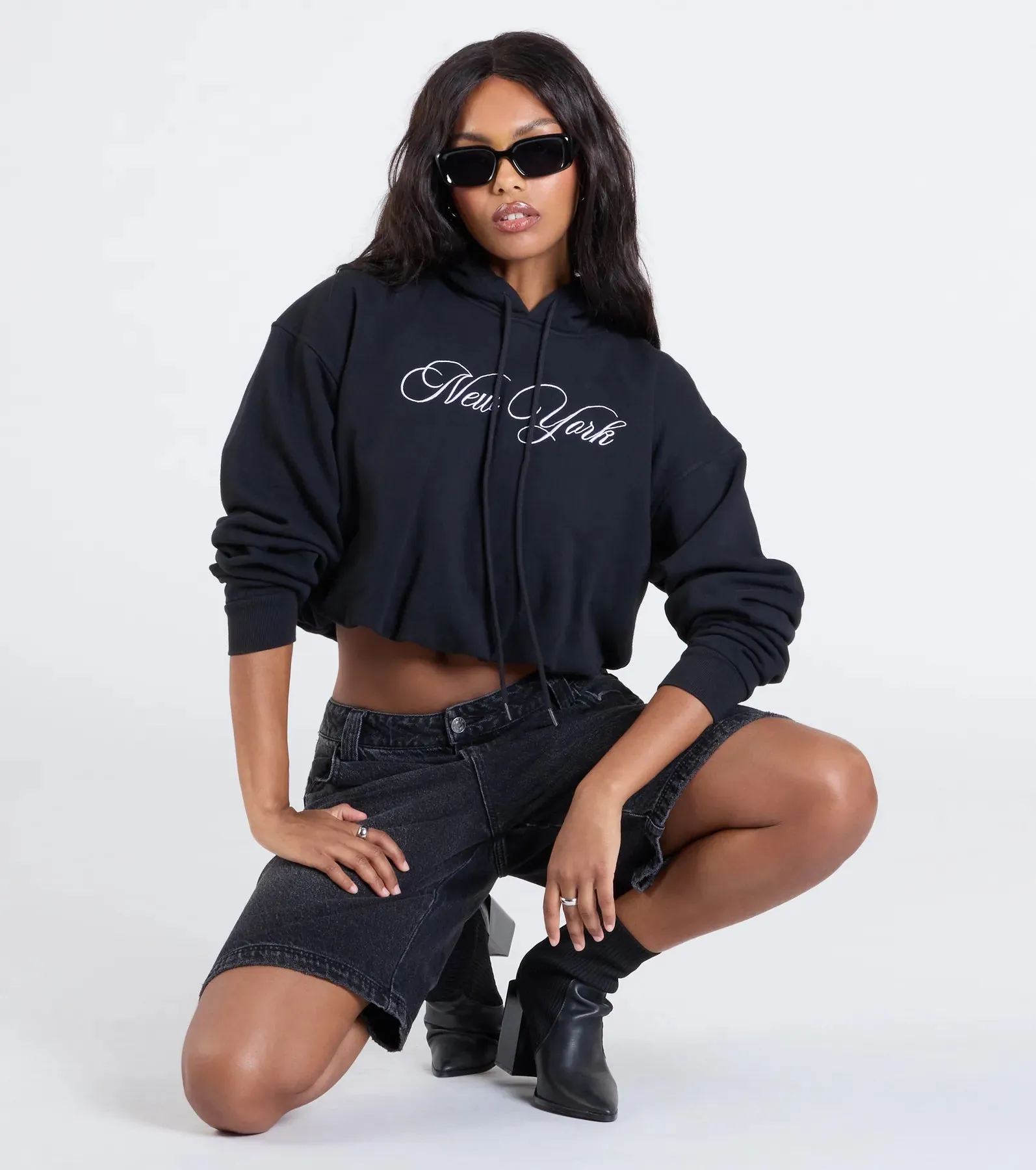 New York Bubble Crop Hoodie sold by Windsor product image thumbnail 3