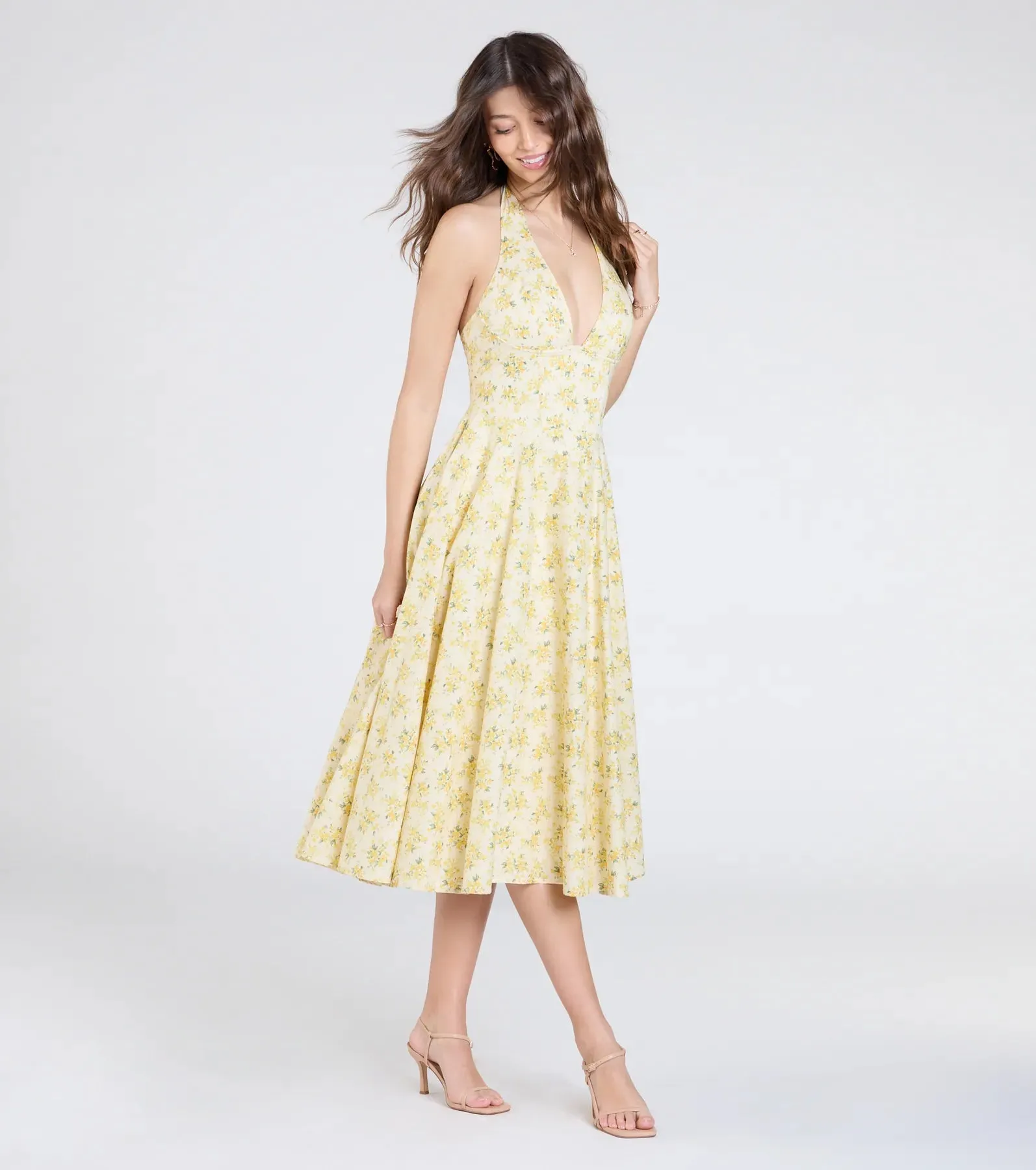 Set For Spring Halter Corset Floral Midi Dress sold by Windsor product image thumbnail 4