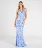 Blaire Halter Open Back Mermaid Sequin Formal Dress sold by Windsor