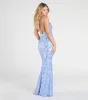 Blaire Halter Open Back Mermaid Sequin Formal Dress sold by Windsor
