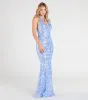 Blaire Halter Open Back Mermaid Sequin Formal Dress sold by Windsor