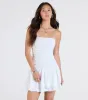 Looking Sweet Eyelet Knit Tiered Skater Dress sold by Windsor