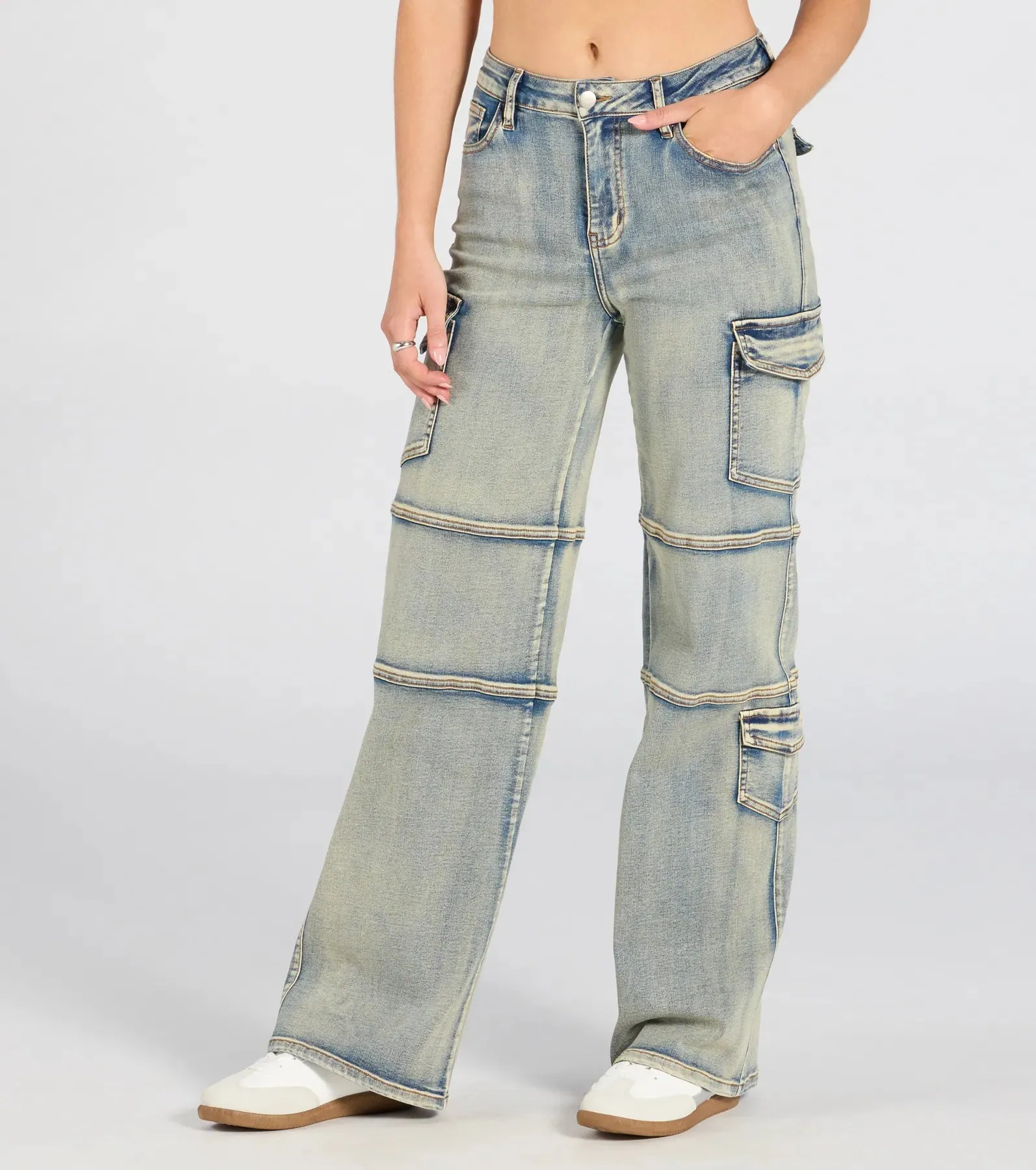 Cutie In Cargo High-Rise Denim Jeans sold by Windsor product image thumbnail 4