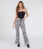 Slithering Impression Snake Print Sequin Flare Pants sold by Windsor
