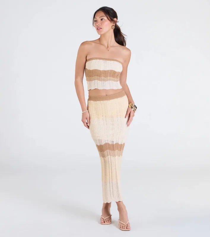 Trendy Match Chevron Knit Midi Skirt sold by Windsor