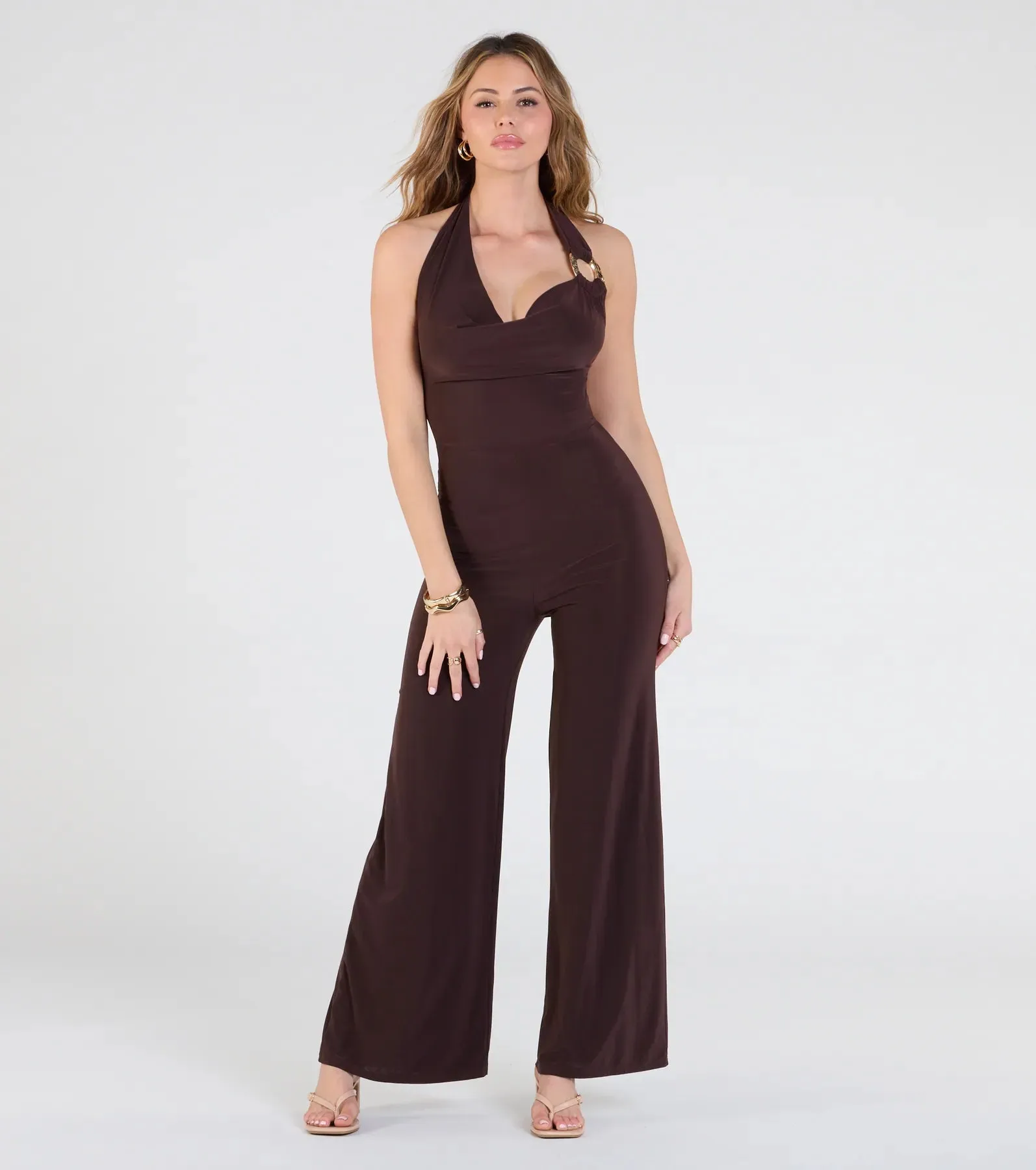 Dinner At Sunset Open Back Wide-Leg Jumpsuit sold by Windsor