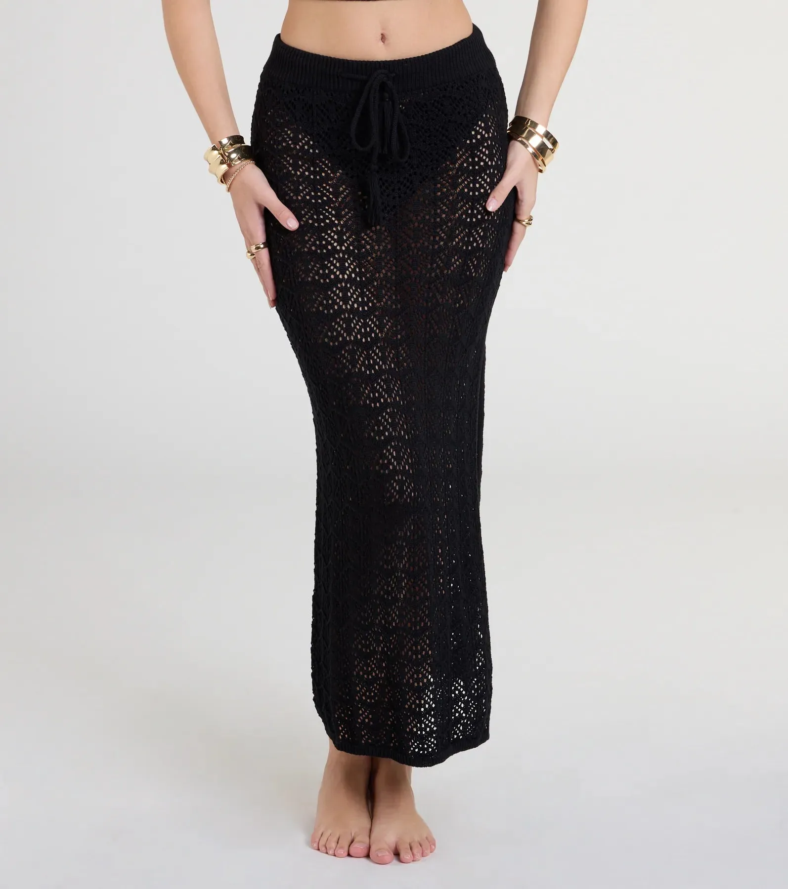 Bohemian Vibes Crochet Knit Maxi Skirt sold by Windsor product image thumbnail 3