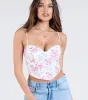 Cheerful Blooms Floral Lace-Up Eyelet Bustier sold by Windsor
