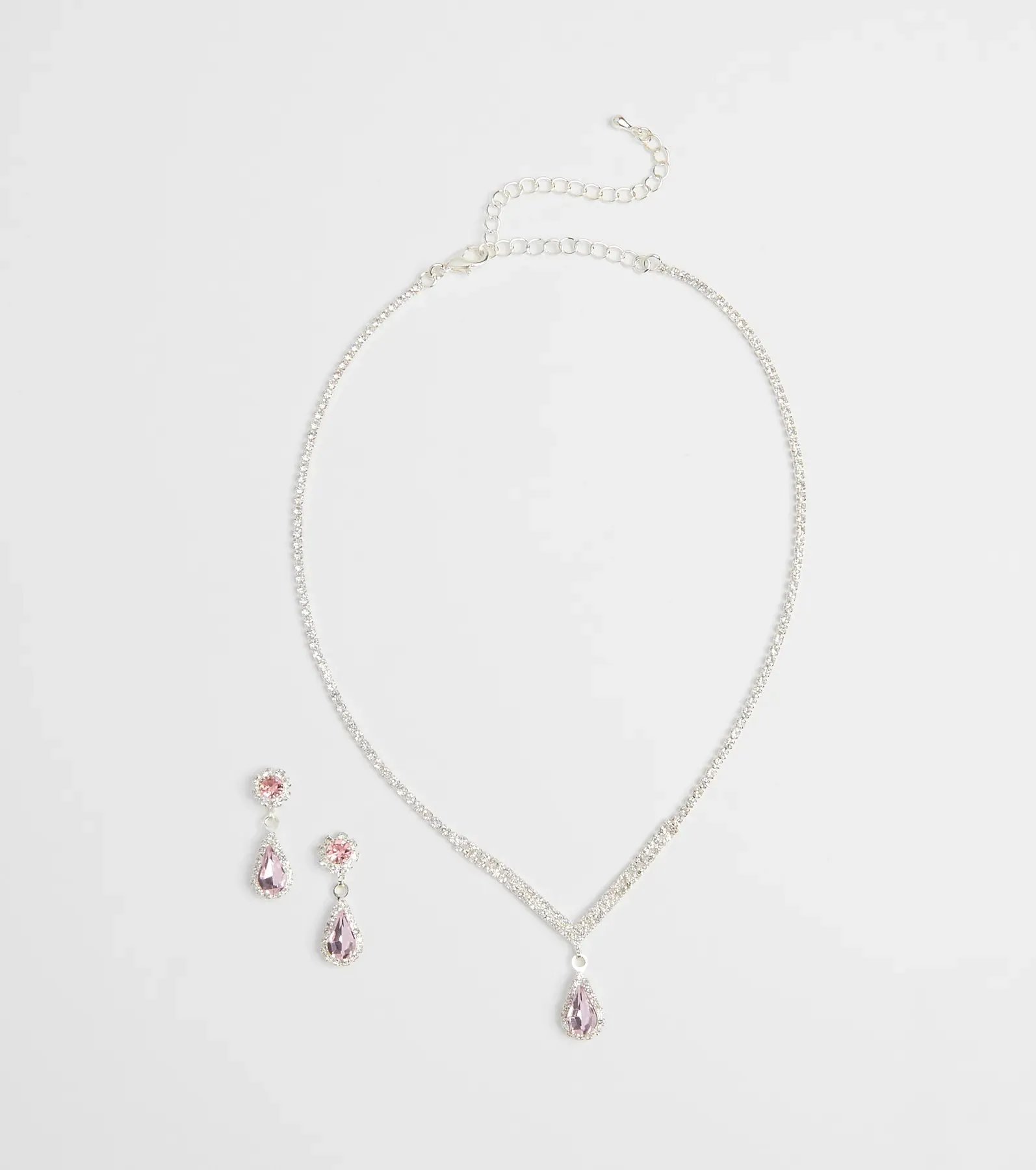 Princess Vibes Rhinestone Necklace And Earrings Set sold by Windsor