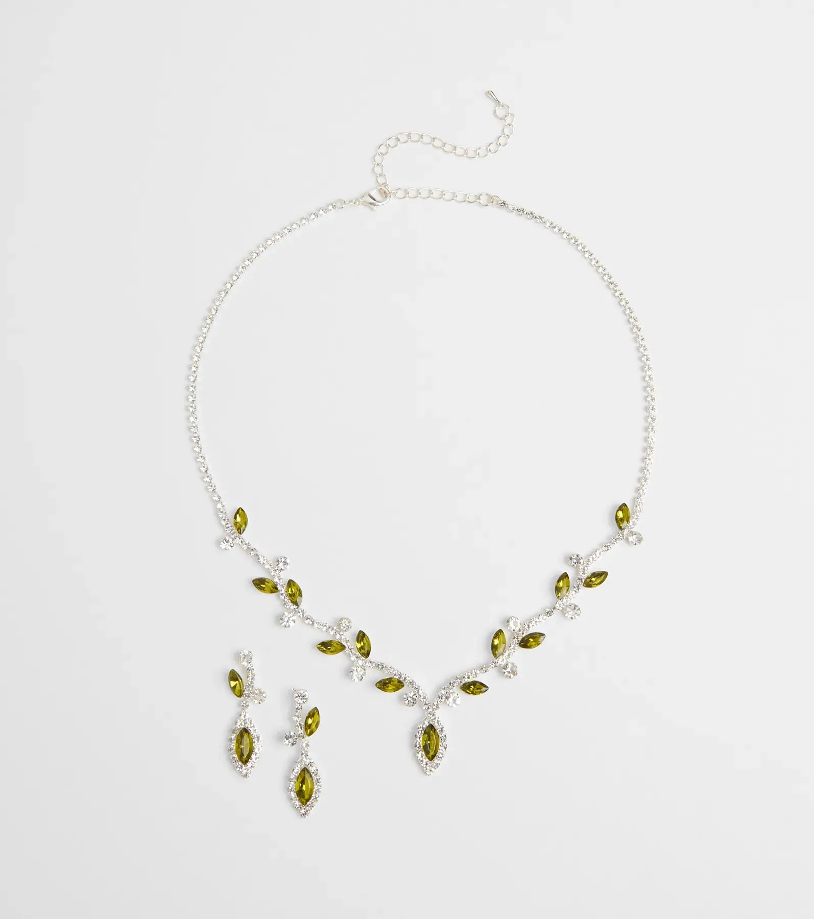 Whimsical Glam Rhinestone Necklace And Earrings Set sold by Windsor