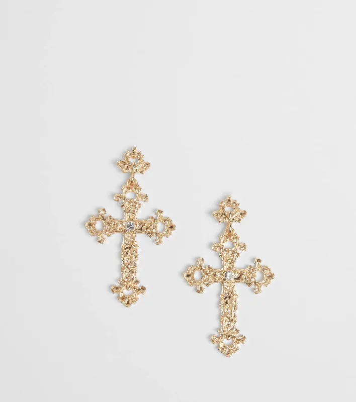 Glamorous Statement Cross Earrings sold by Windsor