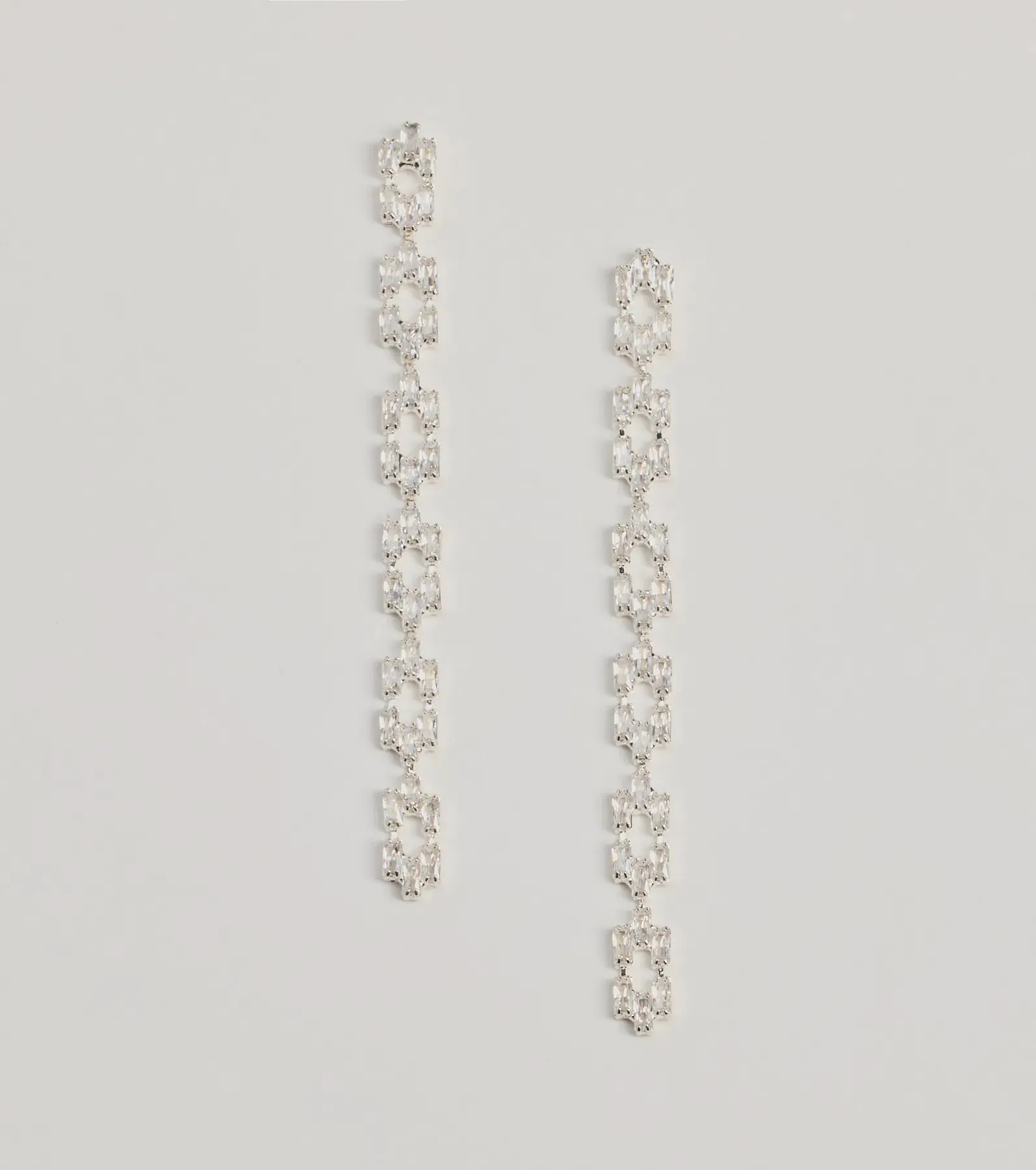 Luxe Glam Rhinestone Chain-Link Earrings sold by Windsor