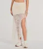 Boho Beauty High Slit Lace Maxi Skirt sold by Windsor