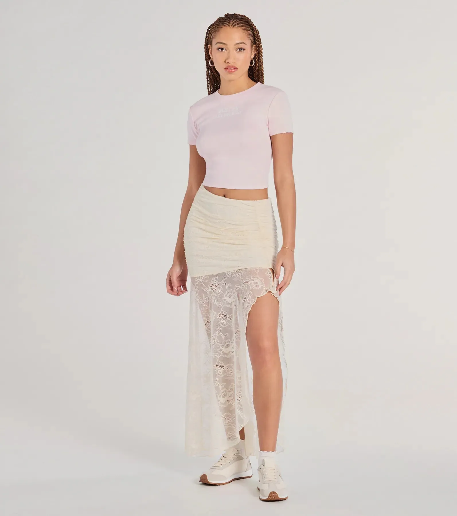 Boho Beauty High Slit Lace Maxi Skirt sold by Windsor