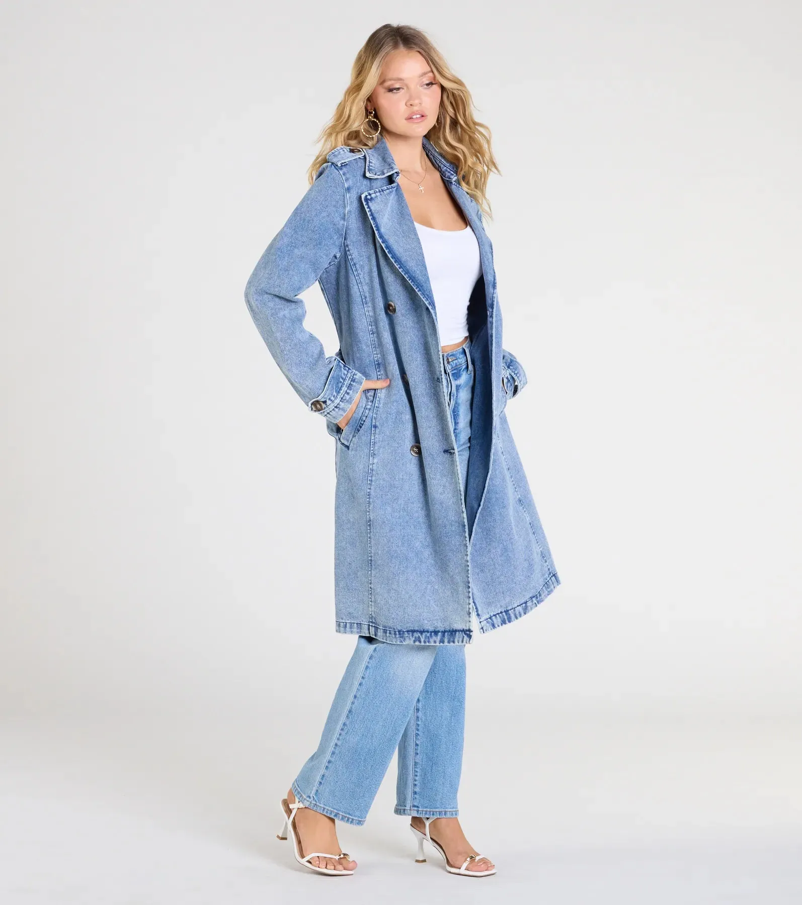 In The Stylish Trench Denim Coat sold by Windsor product image thumbnail 3