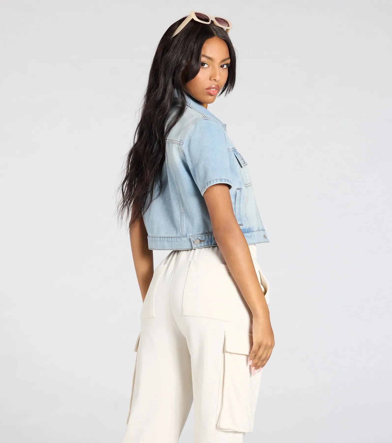 Cutely Casual Short Sleeve Denim Jacket sold by Windsor product image thumbnail 2