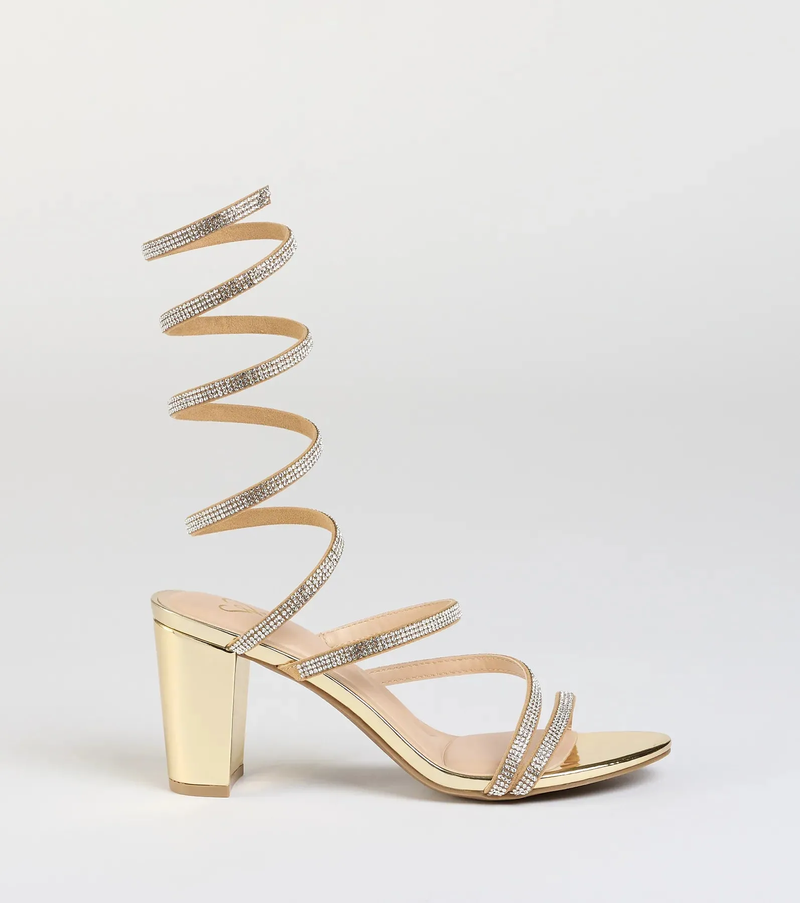 Elevated Status Rhinestone Spiral Block Heels sold by Windsor product image thumbnail 2