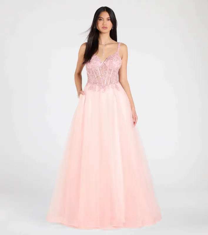 Mae Corset Lace-Up A-Line Ball Gown sold by Windsor