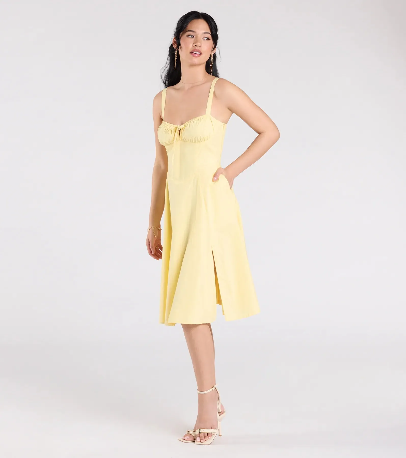 Playful And Pretty Corset Lace-Up Midi Dress sold by Windsor product image thumbnail 4