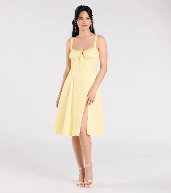 Playful And Pretty Corset Lace-Up Midi Dress sold by Windsor