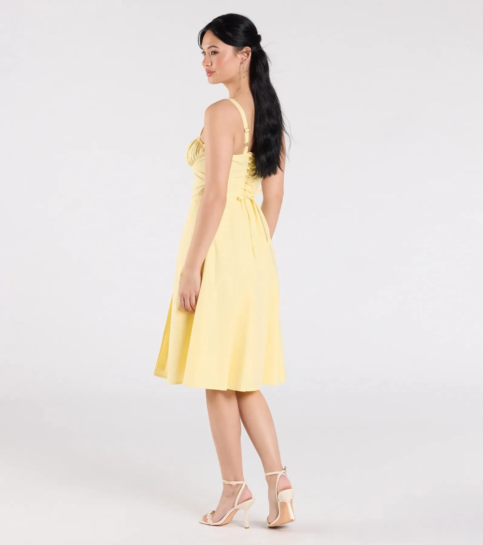 Playful And Pretty Corset Lace-Up Midi Dress sold by Windsor product image thumbnail 2