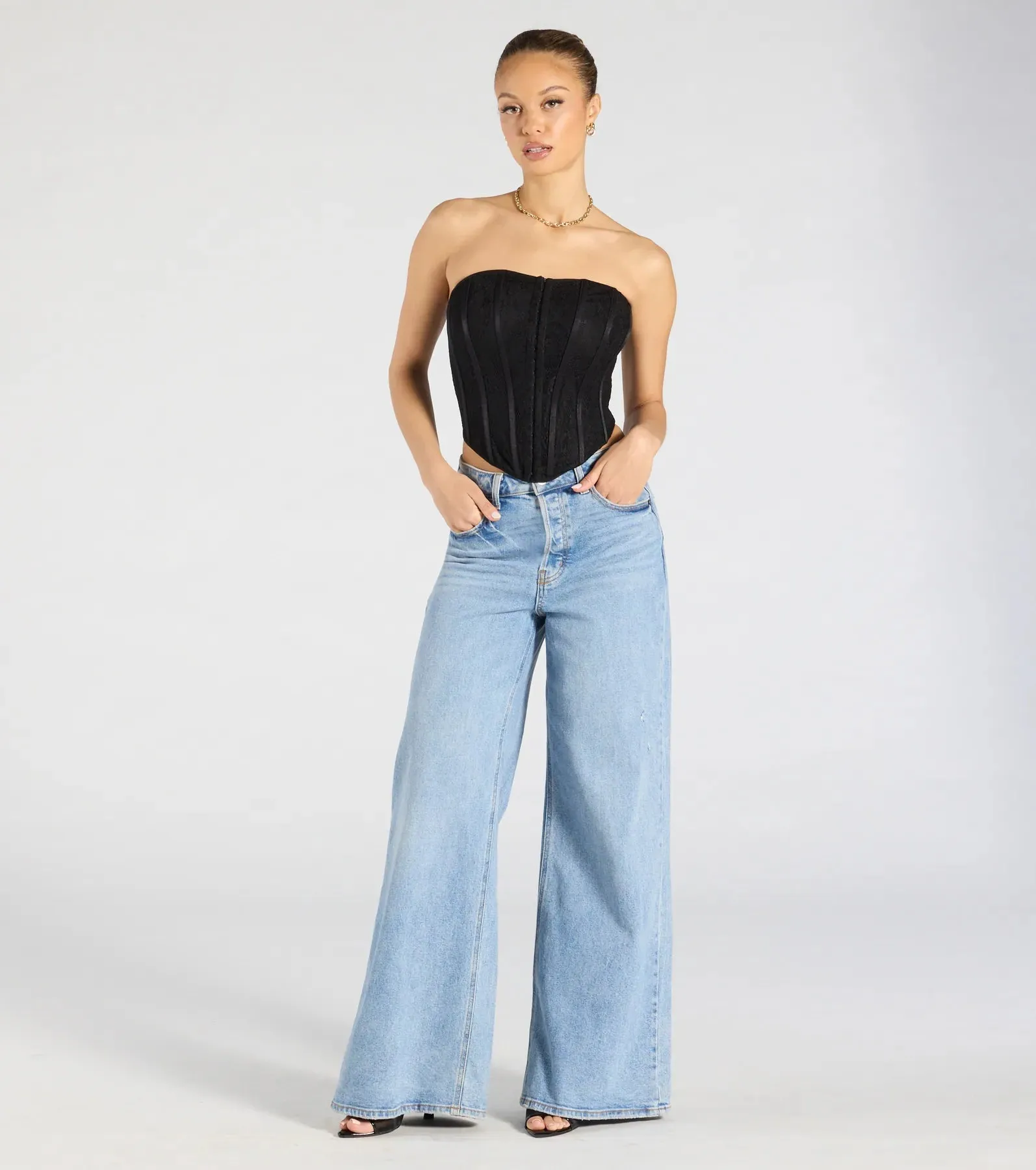 Talk Lace Strapless Corset Top sold by Windsor product image thumbnail 3