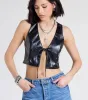 Here To Slay Faux Leather Cropped Vest sold by Windsor