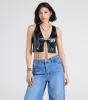 Here To Slay Faux Leather Cropped Vest sold by Windsor