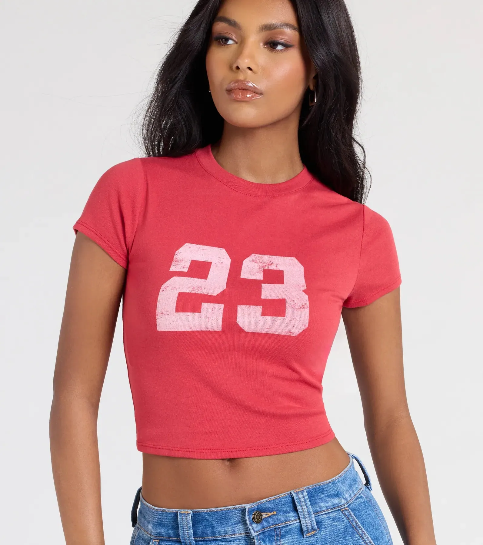 Feeling 23 Crop Graphic Tee sold by Windsor product image thumbnail 4