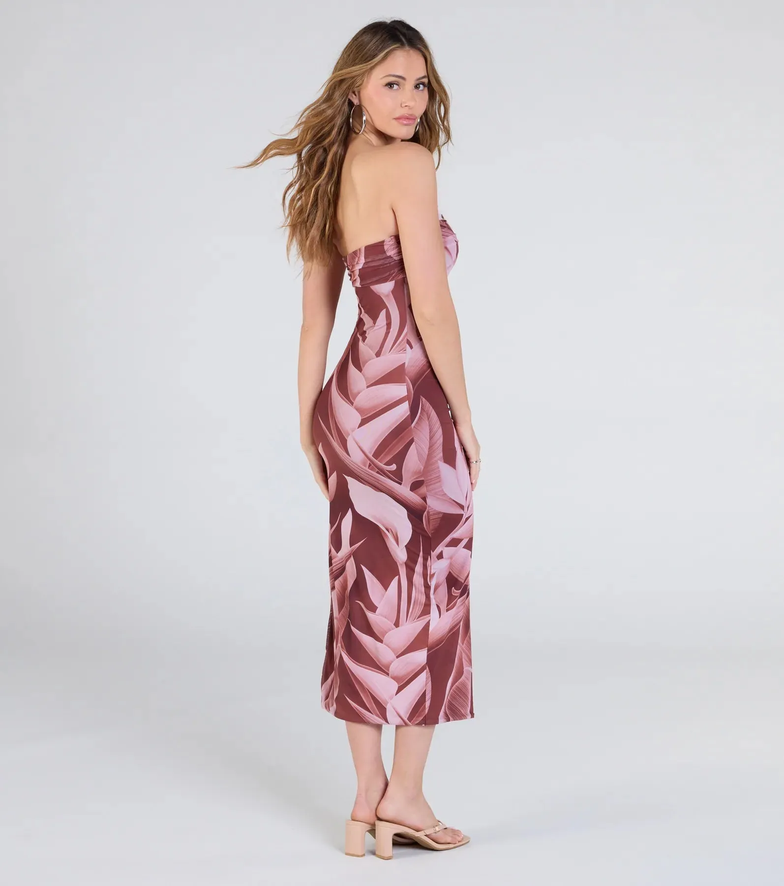 Maui Nights Strapless Tropical Midi Dress sold by Windsor product image thumbnail 2