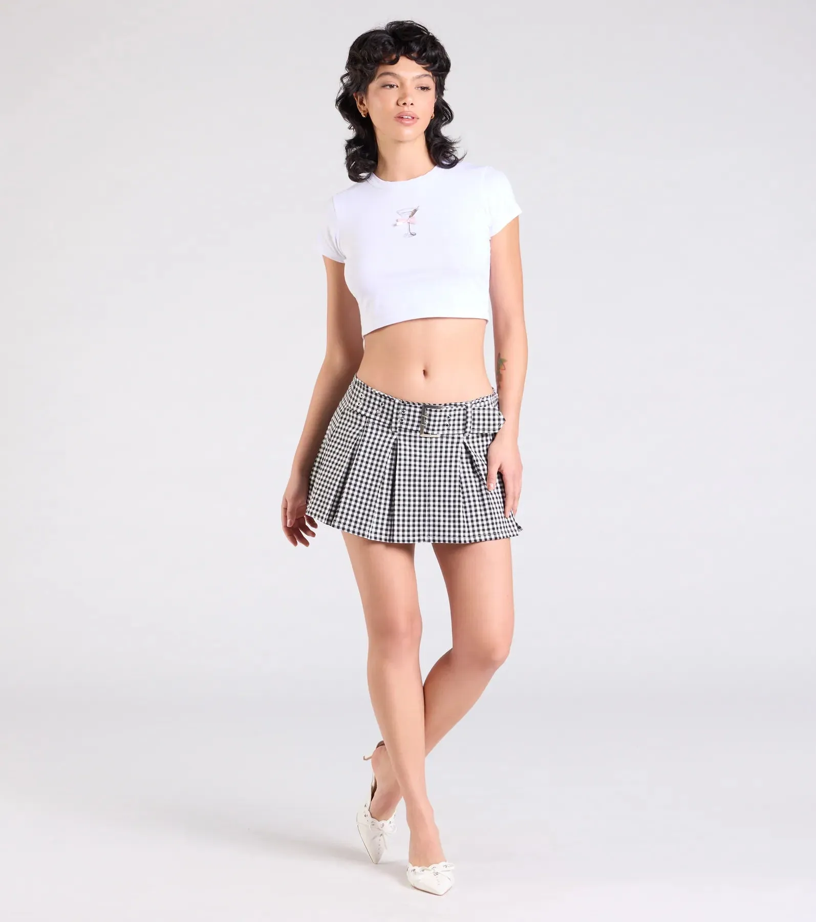 Cute Icon Gingham Belted Mini Skort sold by Windsor product image thumbnail 3