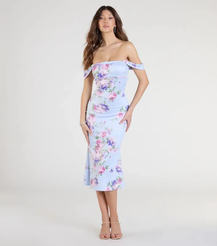 Special Something Off-The-Shoulder Floral Midi Dress sold by Windsor