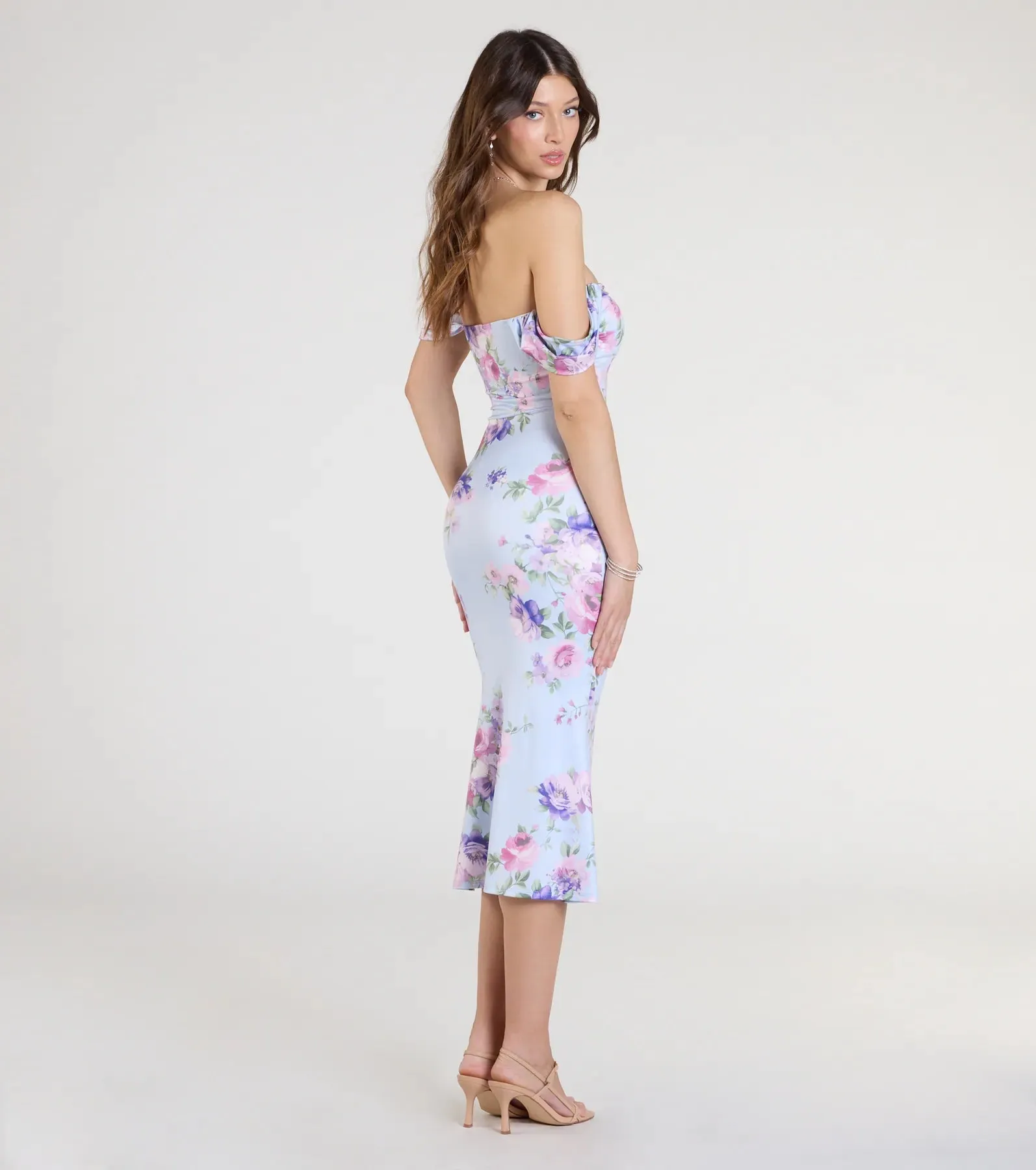 Special Something Off-The-Shoulder Floral Midi Dress sold by Windsor product image thumbnail 2