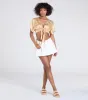 Pretty Taste Tie-Front Printed Satin Top sold by Windsor
