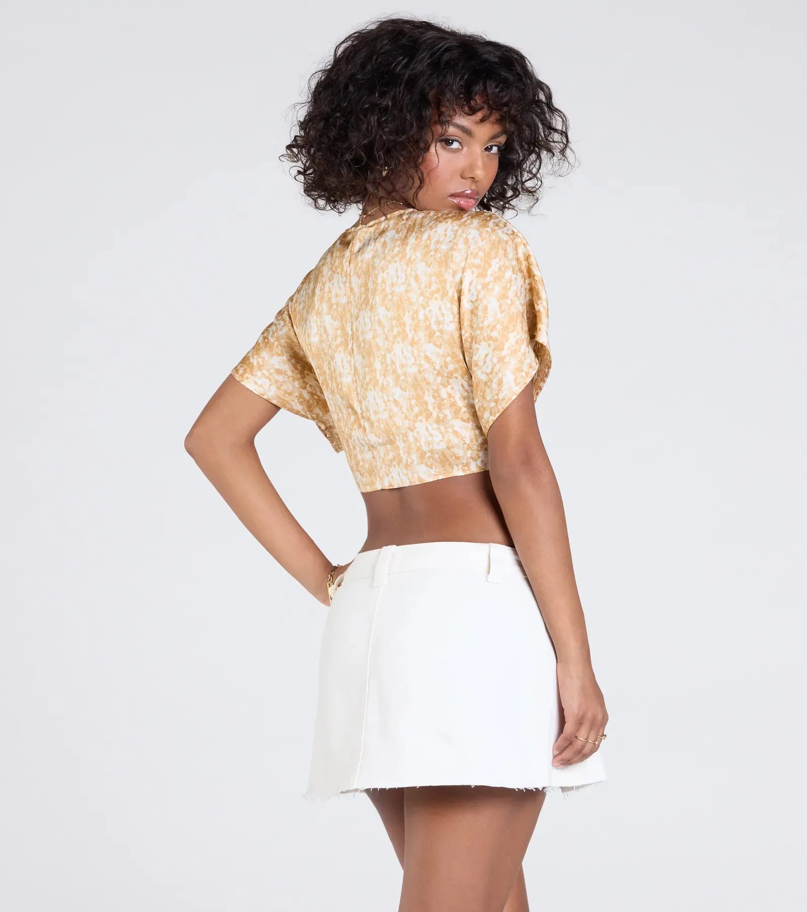 Pretty Taste Tie-Front Printed Satin Top sold by Windsor product image thumbnail 2