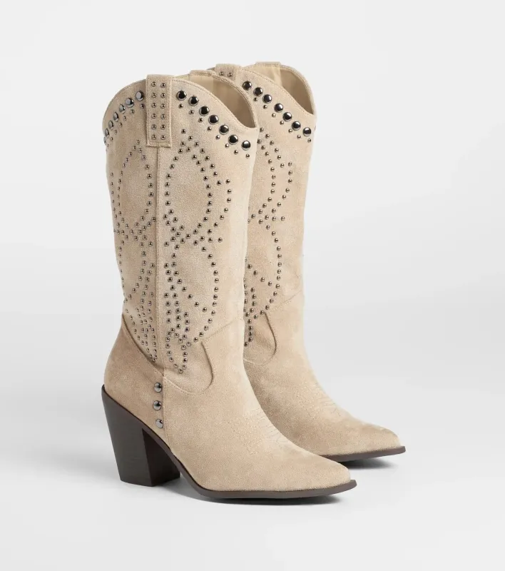 Moving Along Studded Cowboy Boots sold by Windsor
