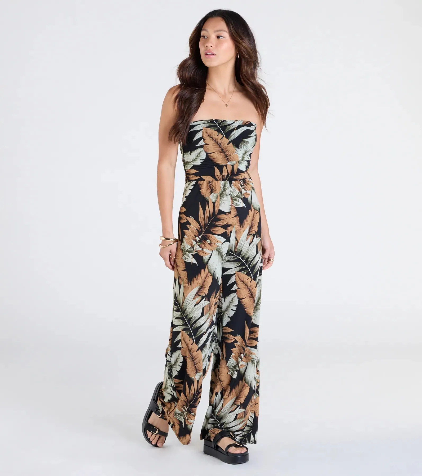Tropical Breeze Strapless Wide-Leg Jumpsuit sold by Windsor product image thumbnail 3