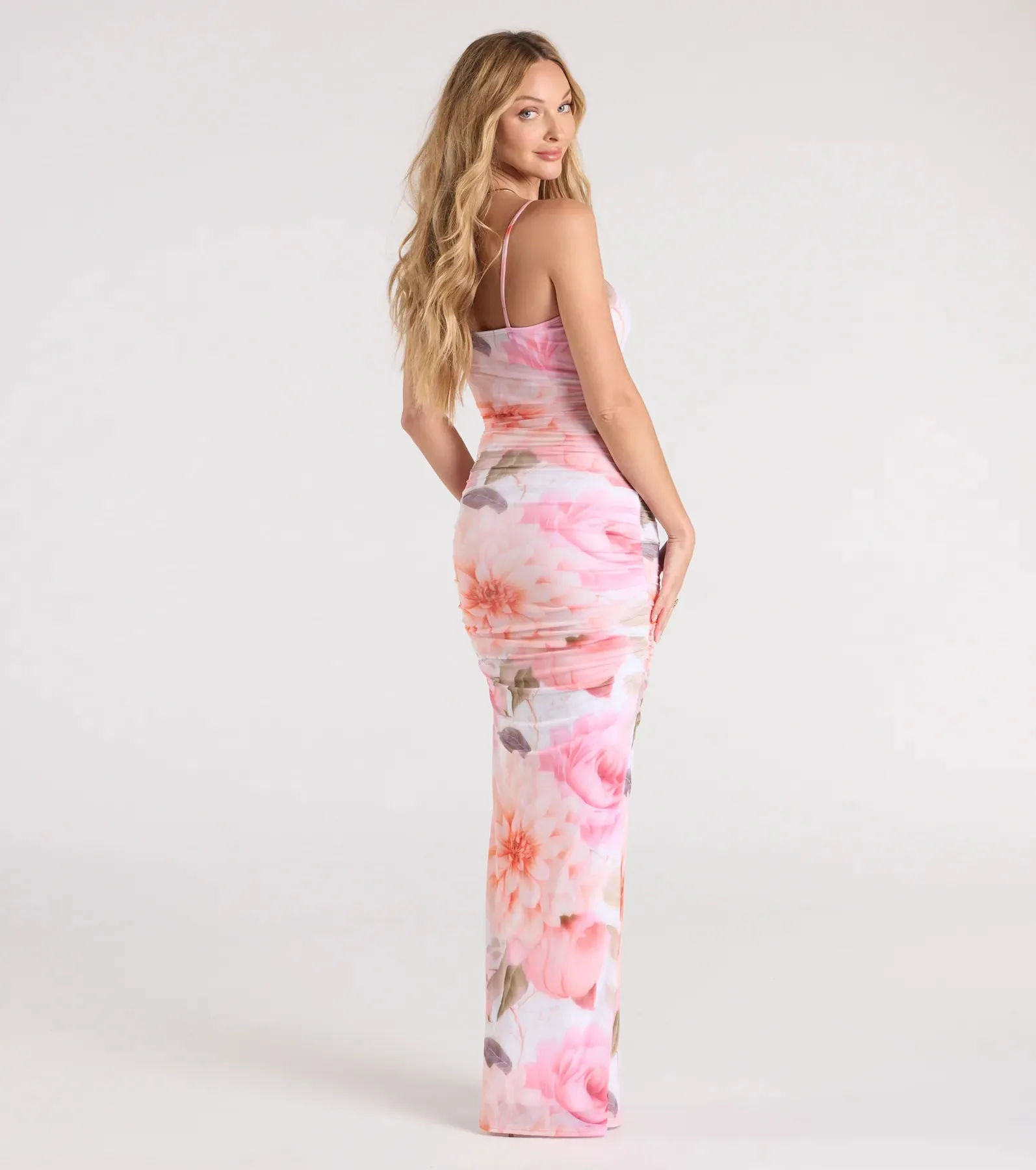 Charmed Sass Floral Bodycon Slit Maxi Dress sold by Windsor product image thumbnail 2
