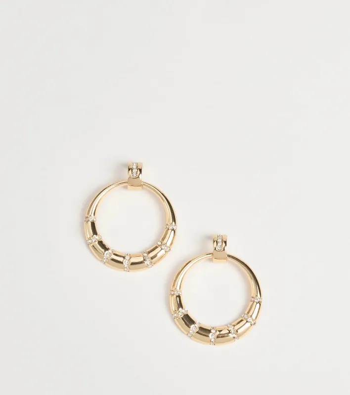 Sleek Glam Rhinestone Hoop Earrings sold by Windsor