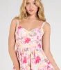 Charmed Sweetness Lace-Up Floral Skater Dress sold by Windsor