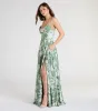 Robina Lace-Up A-Line Floral Satin Formal Dress sold by Windsor