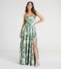 Robina Lace-Up A-Line Floral Satin Formal Dress sold by Windsor