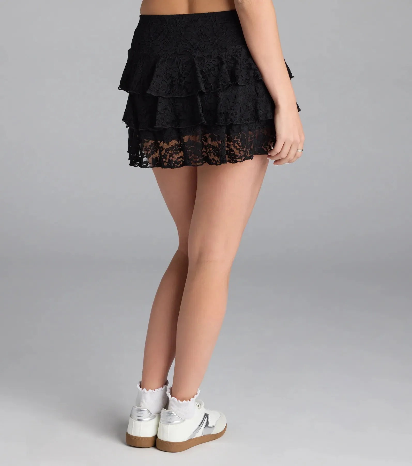 Cutesy Trend Drop Waist Ruffled Lace Mini Skort sold by Windsor product image thumbnail 2