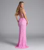 Lani Lace-Up Slit Mermaid Sequin Formal Dress sold by Windsor