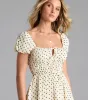 Dearest Charm Bow Print Skater Dress sold by Windsor