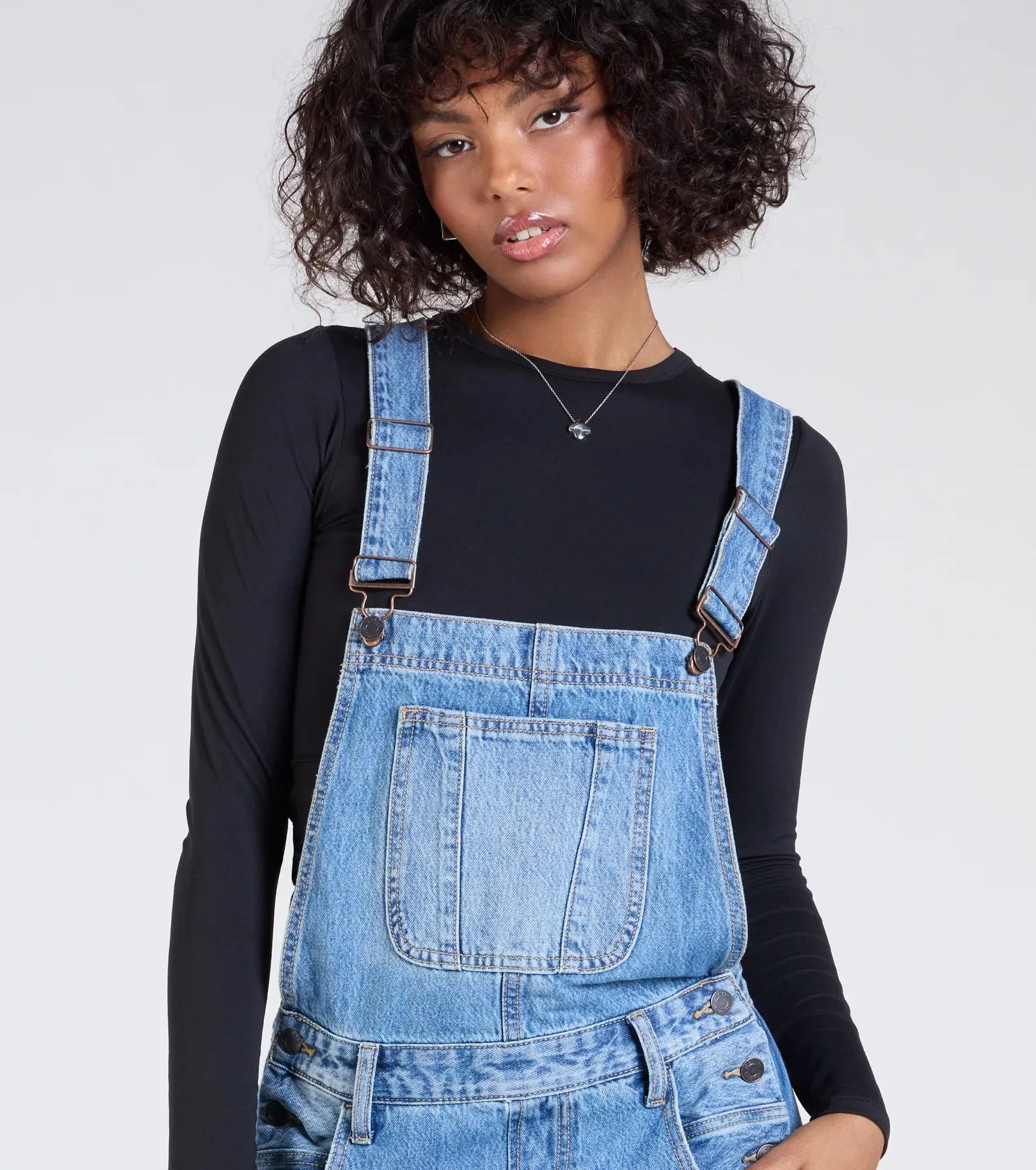 Casual Aesthetic Baggy Denim Overalls sold by Windsor product image thumbnail 3