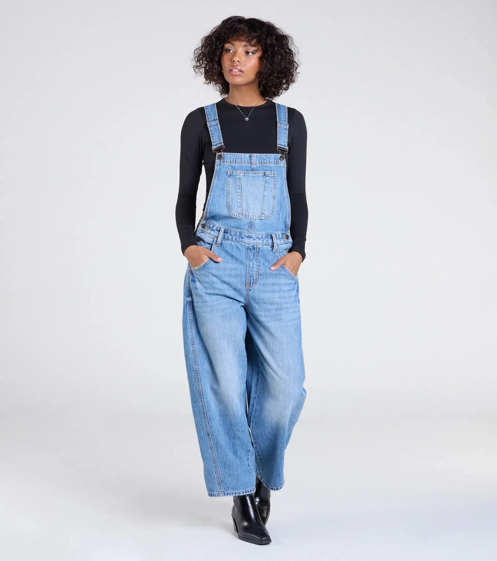 Casual Aesthetic Baggy Denim Overalls sold by Windsor