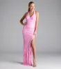 Larrea Halter Bodycon Slit Sequin Formal Dress sold by Windsor