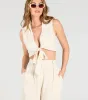 Beachy Chic Linen Tie-Front Vest sold by Windsor