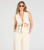Beachy Chic Linen Tie-Front Vest sold by Windsor